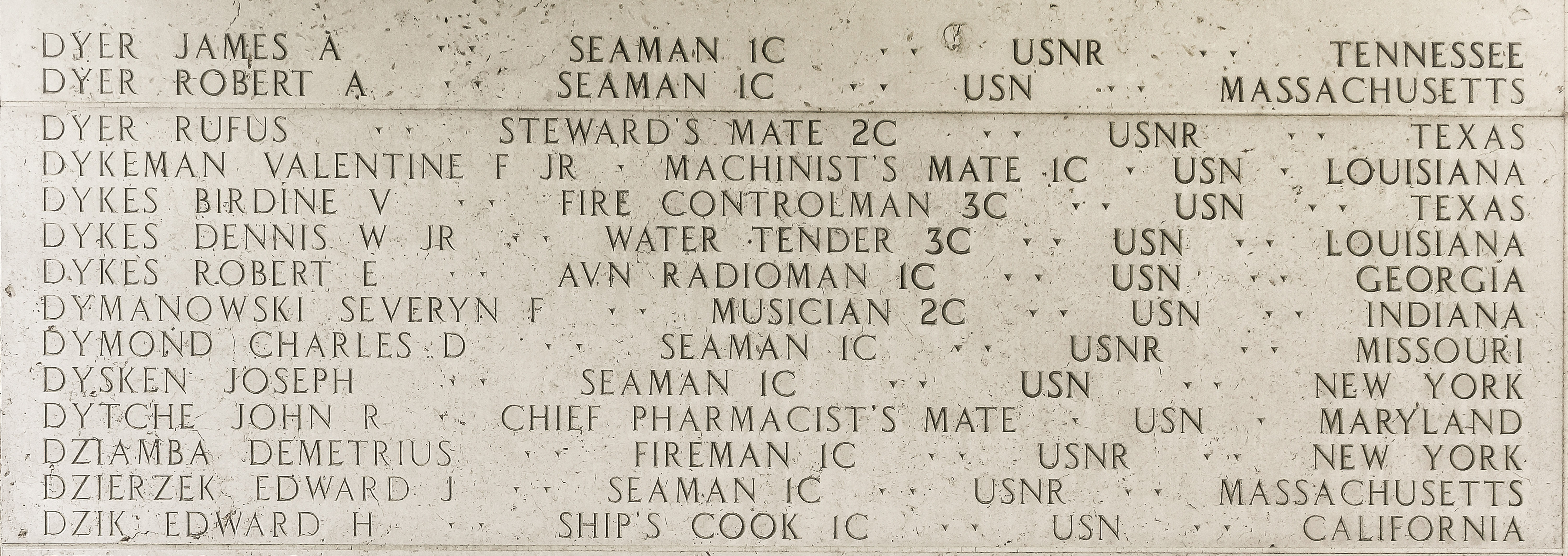 Robert A. Dyer, Seaman First Class